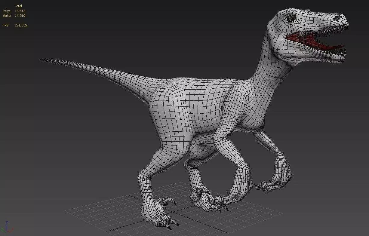 Velociraptor dinosaur 3D model_0
