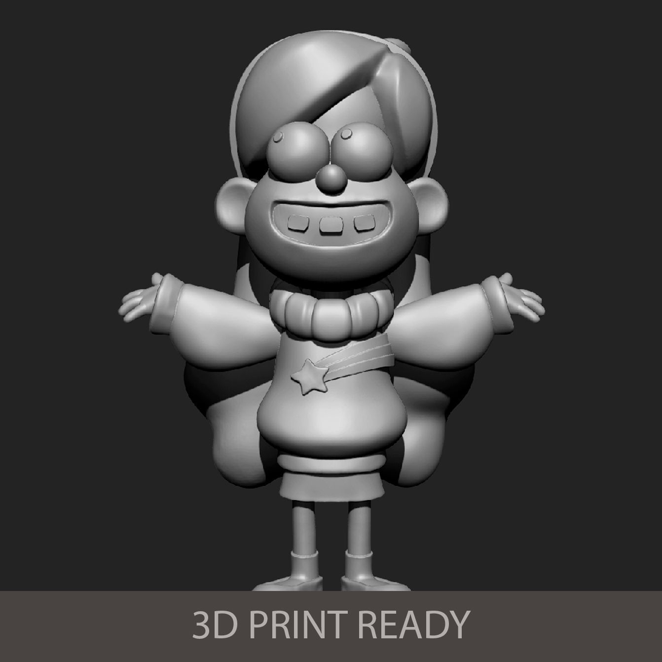 Mayble cartoon girl wearing sweater 3D print model_1