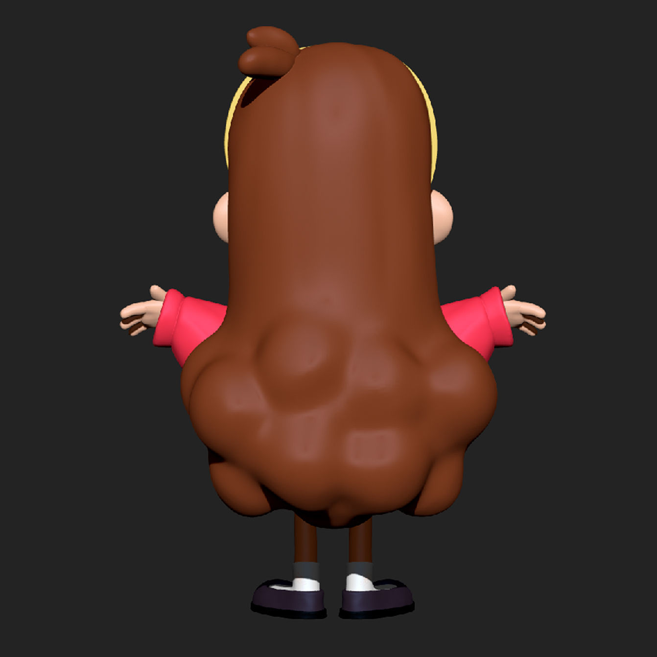 Mayble cartoon girl wearing sweater 3D print model_5