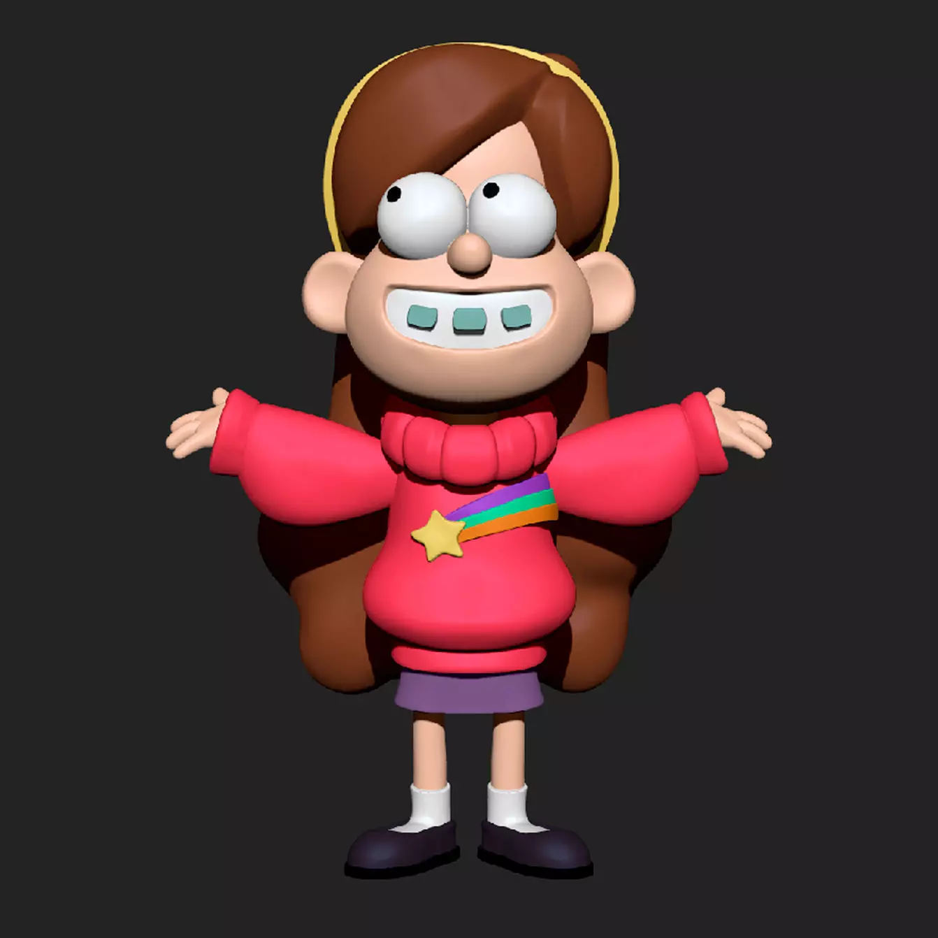 Mayble cartoon girl wearing sweater 3D print model_0