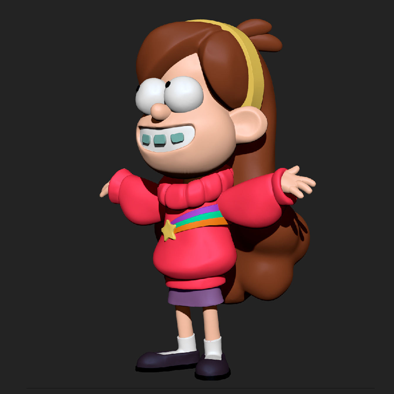 Mayble cartoon girl wearing sweater 3D print model_3