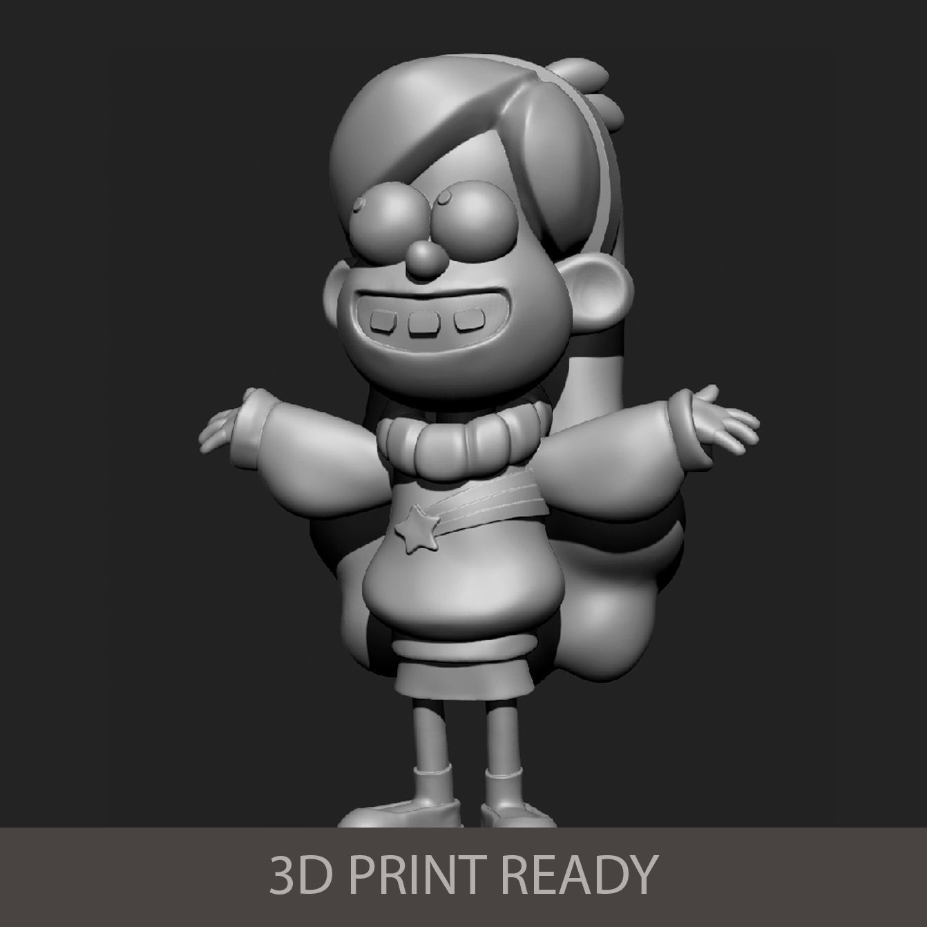 Mayble cartoon girl wearing sweater 3D print model_6