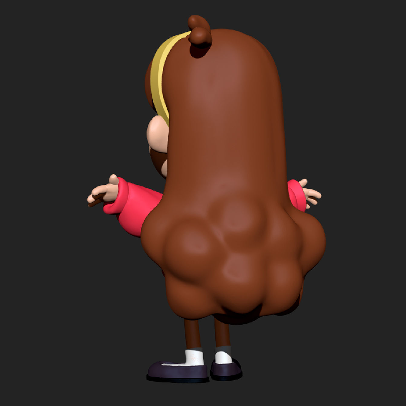 Mayble cartoon girl wearing sweater 3D print model_4