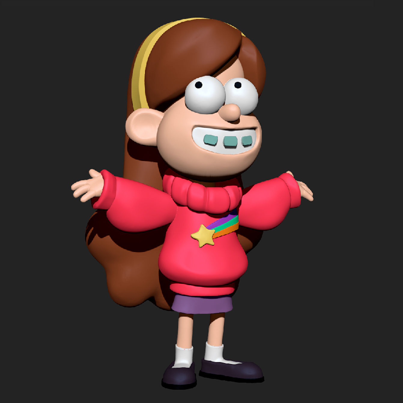 Mayble cartoon girl wearing sweater 3D print model_2