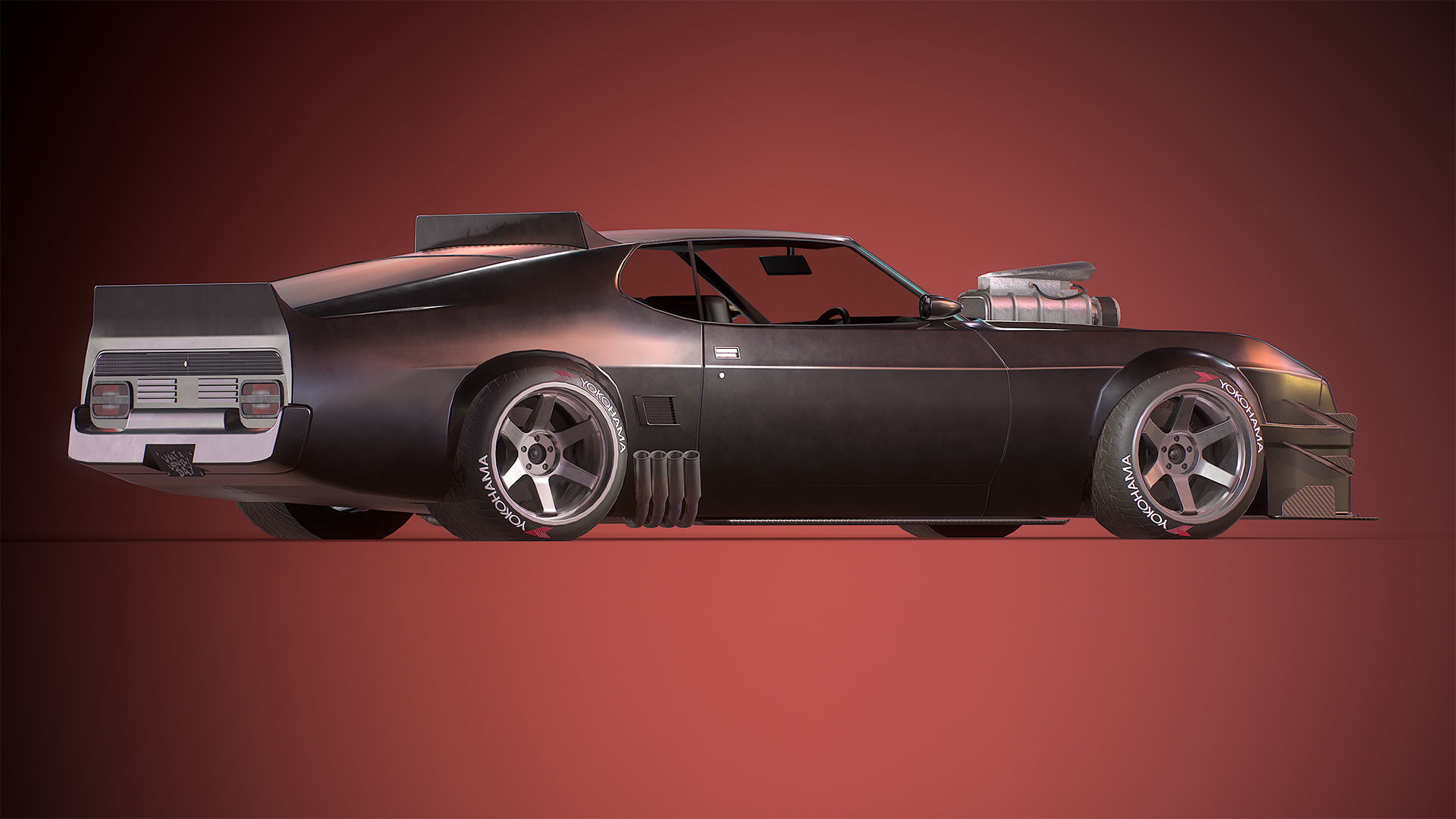 Mad Max Interceptor Low-poly 3D model_4
