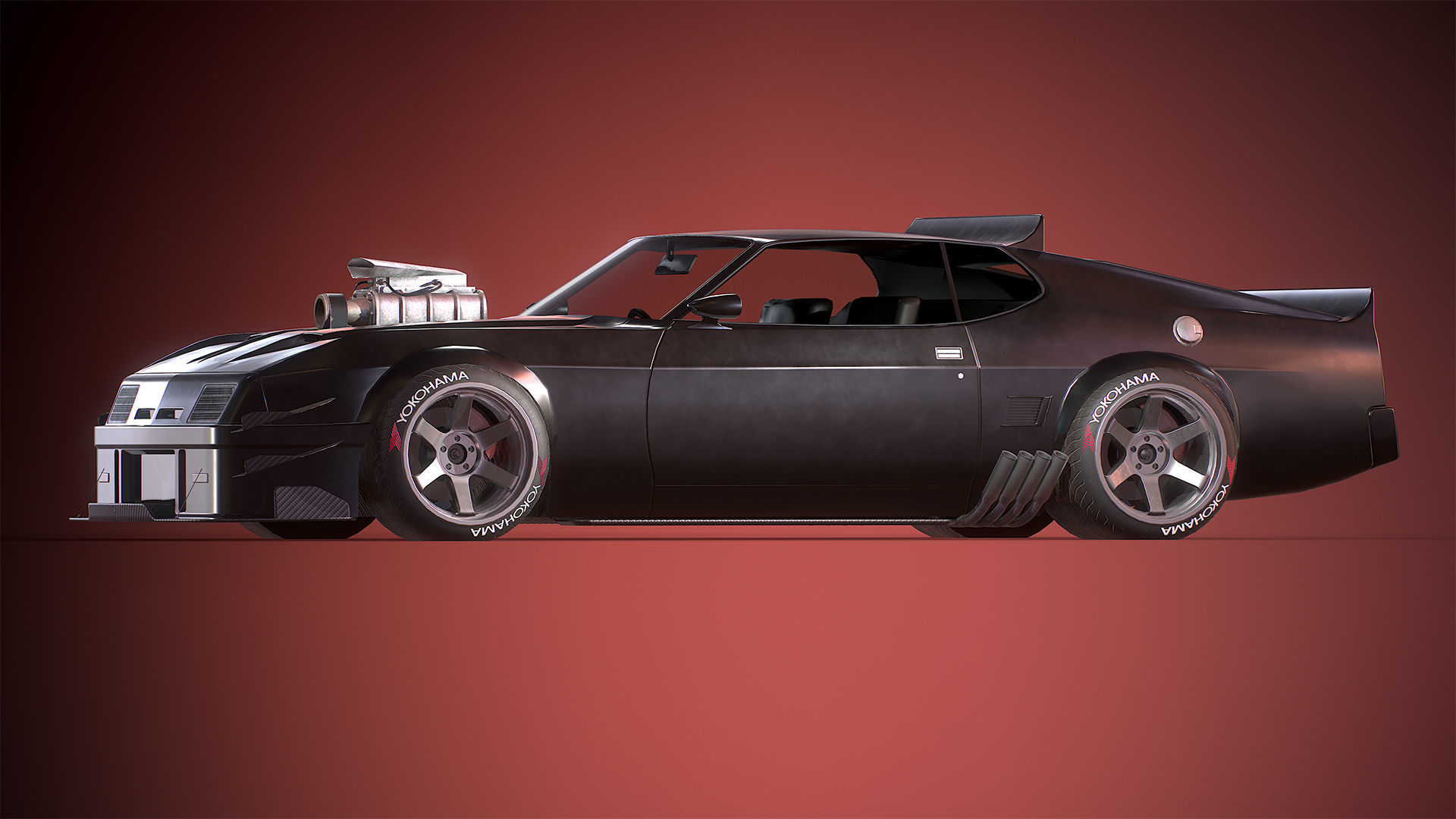 Mad Max Interceptor Low-poly 3D model_3