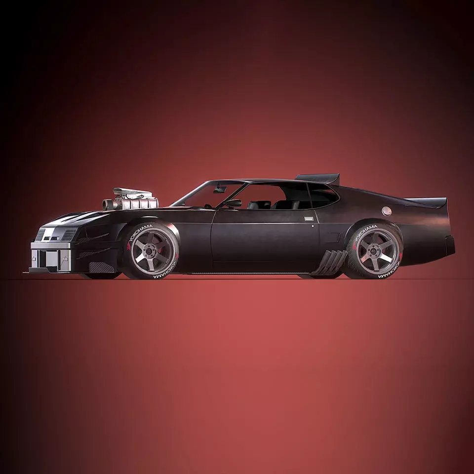 Mad Max Interceptor Low-poly 3D model_0