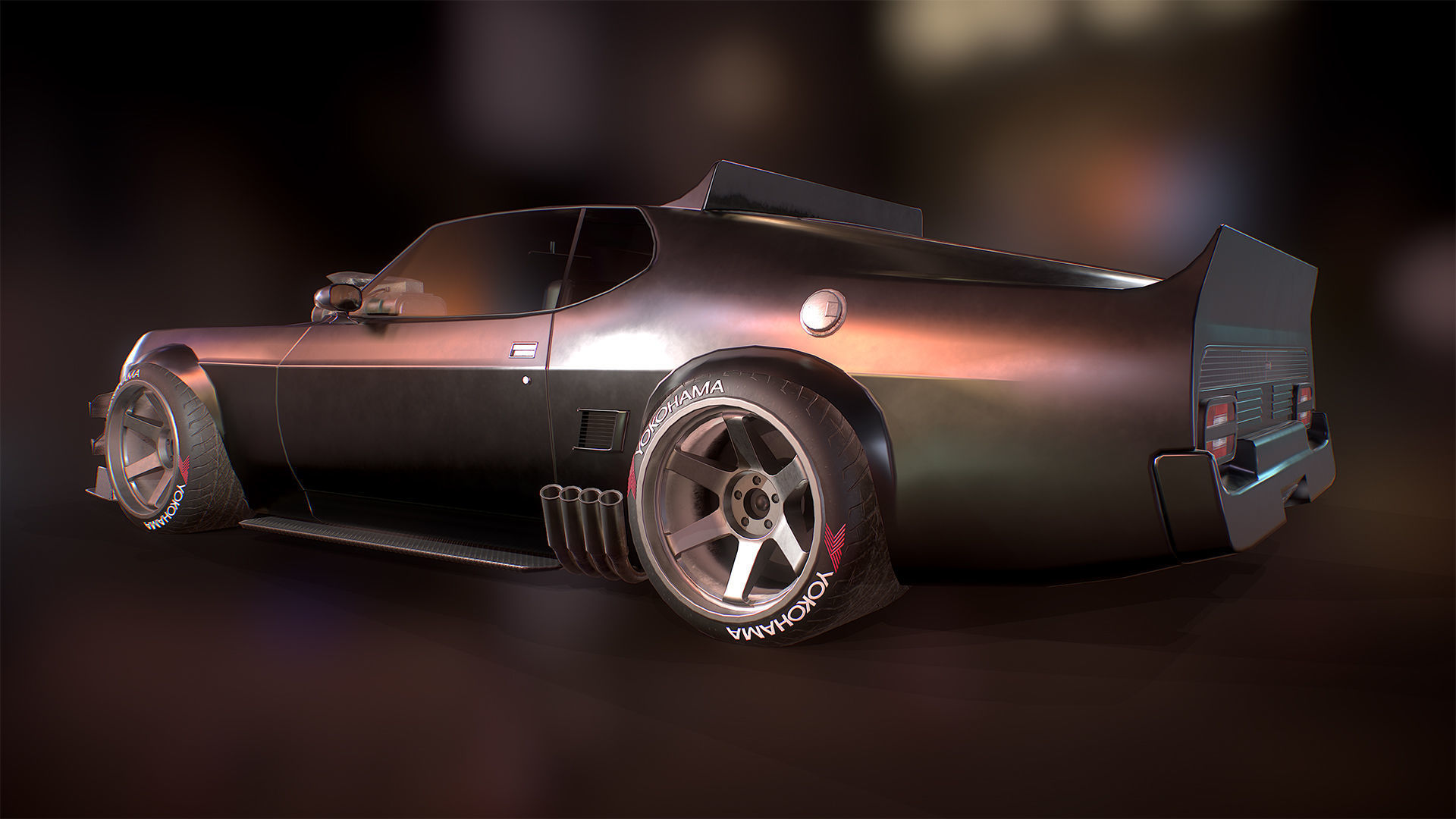 Mad Max Interceptor Low-poly 3D model_8