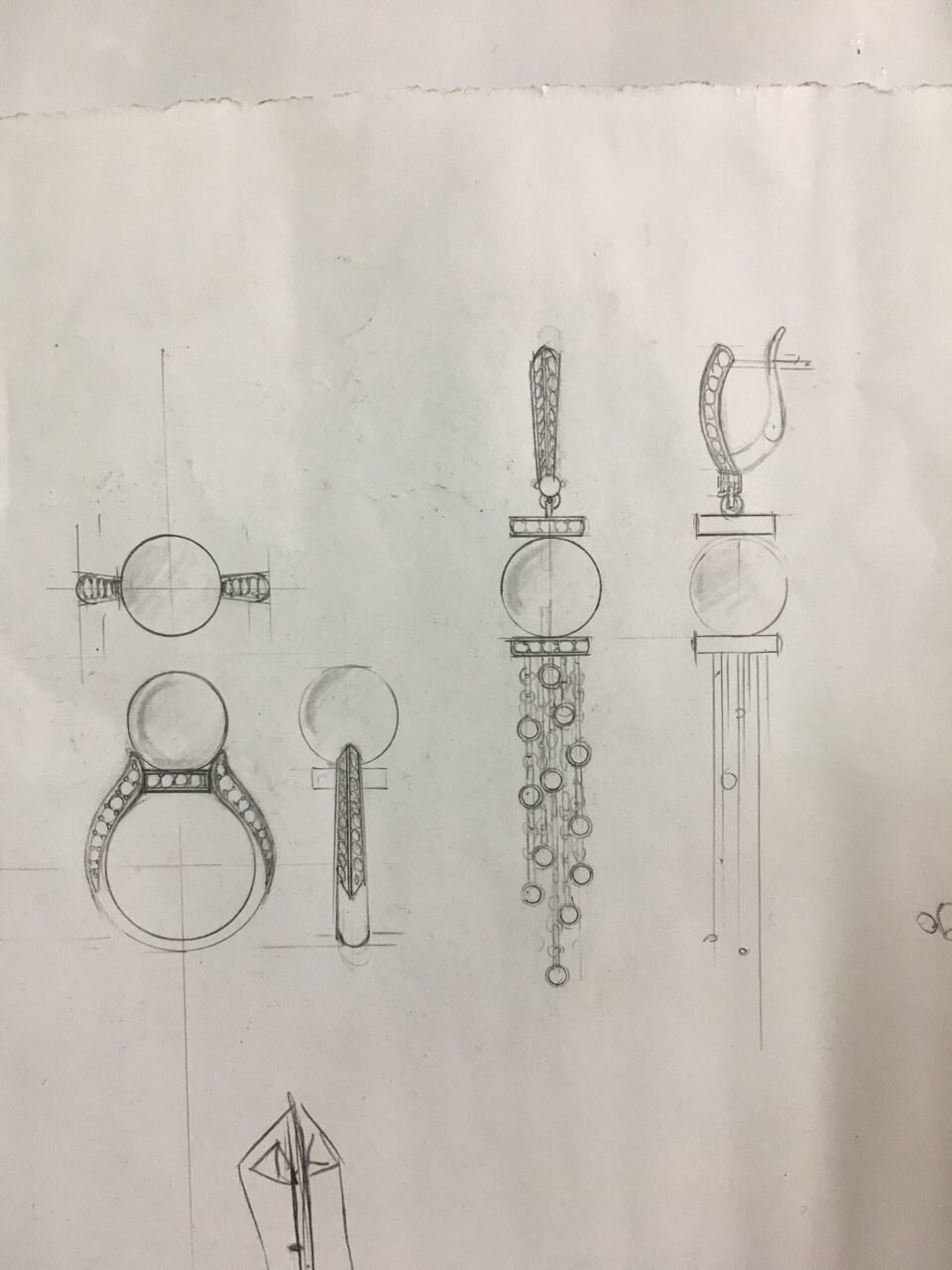 Ring with pearl and diamonds 3D print model_7