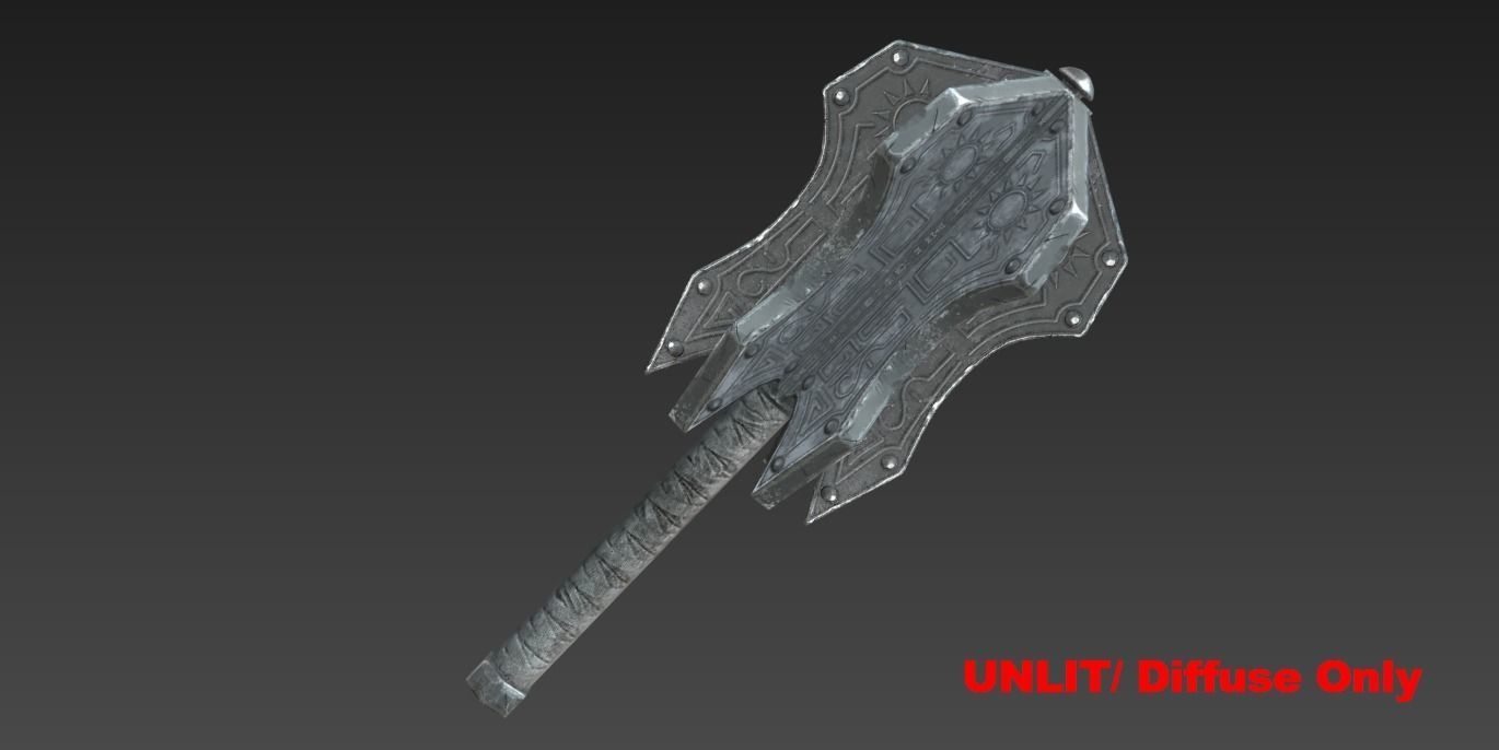 Fantasy Stylish Weapon- Mace of Vand Low-poly 3D model_2