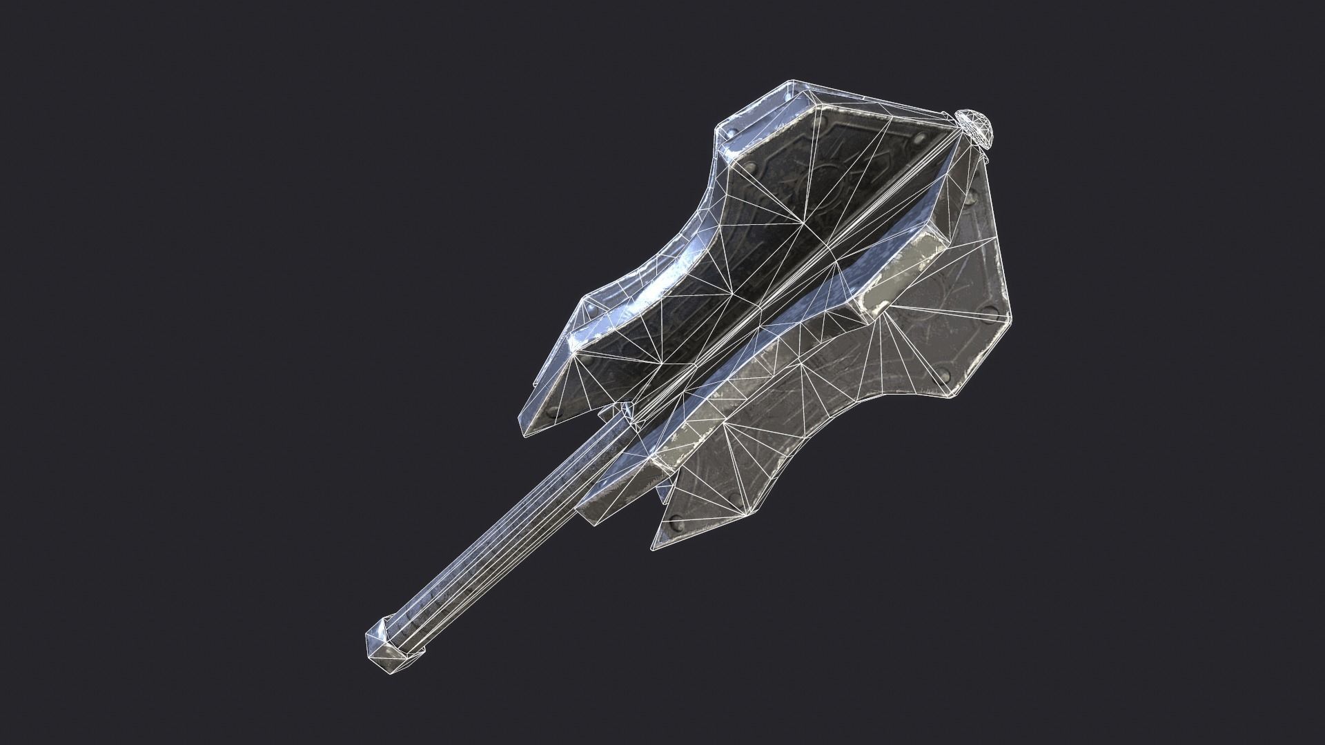 Fantasy Stylish Weapon- Mace of Vand Low-poly 3D model_1