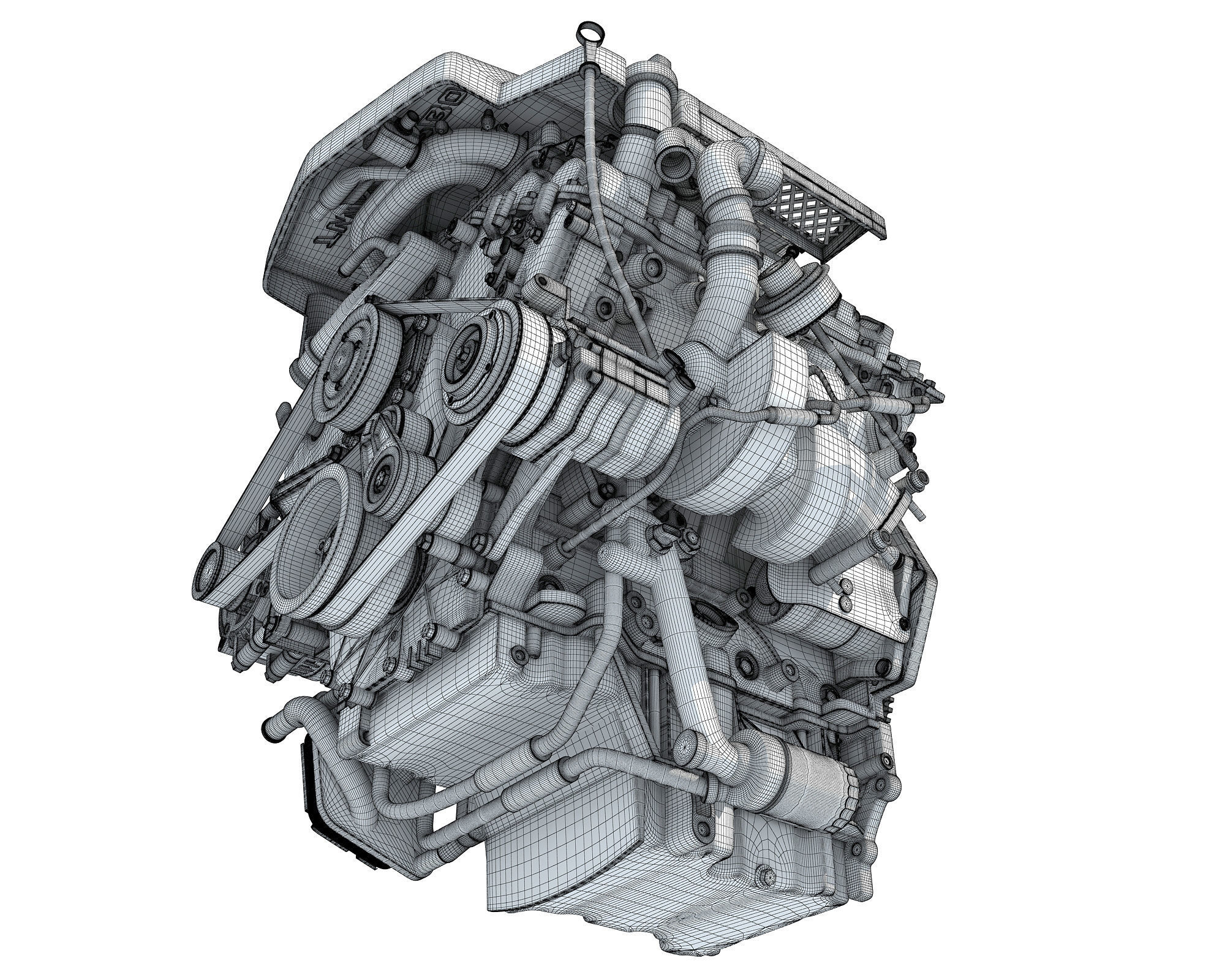 V6 Engine with Gasoline Ignition Animation 3D model_49