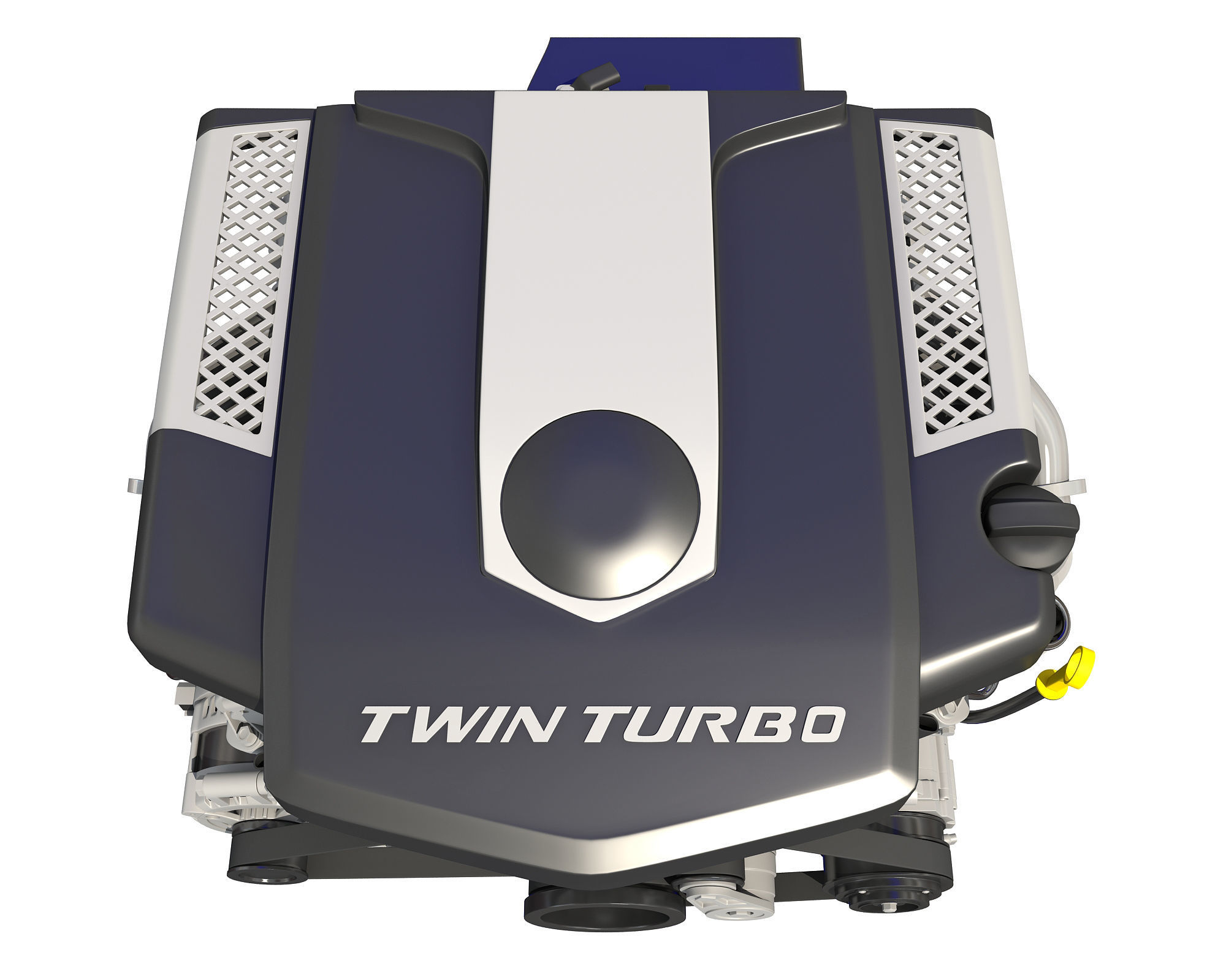 V6 Engine with Gasoline Ignition Animation 3D model_13