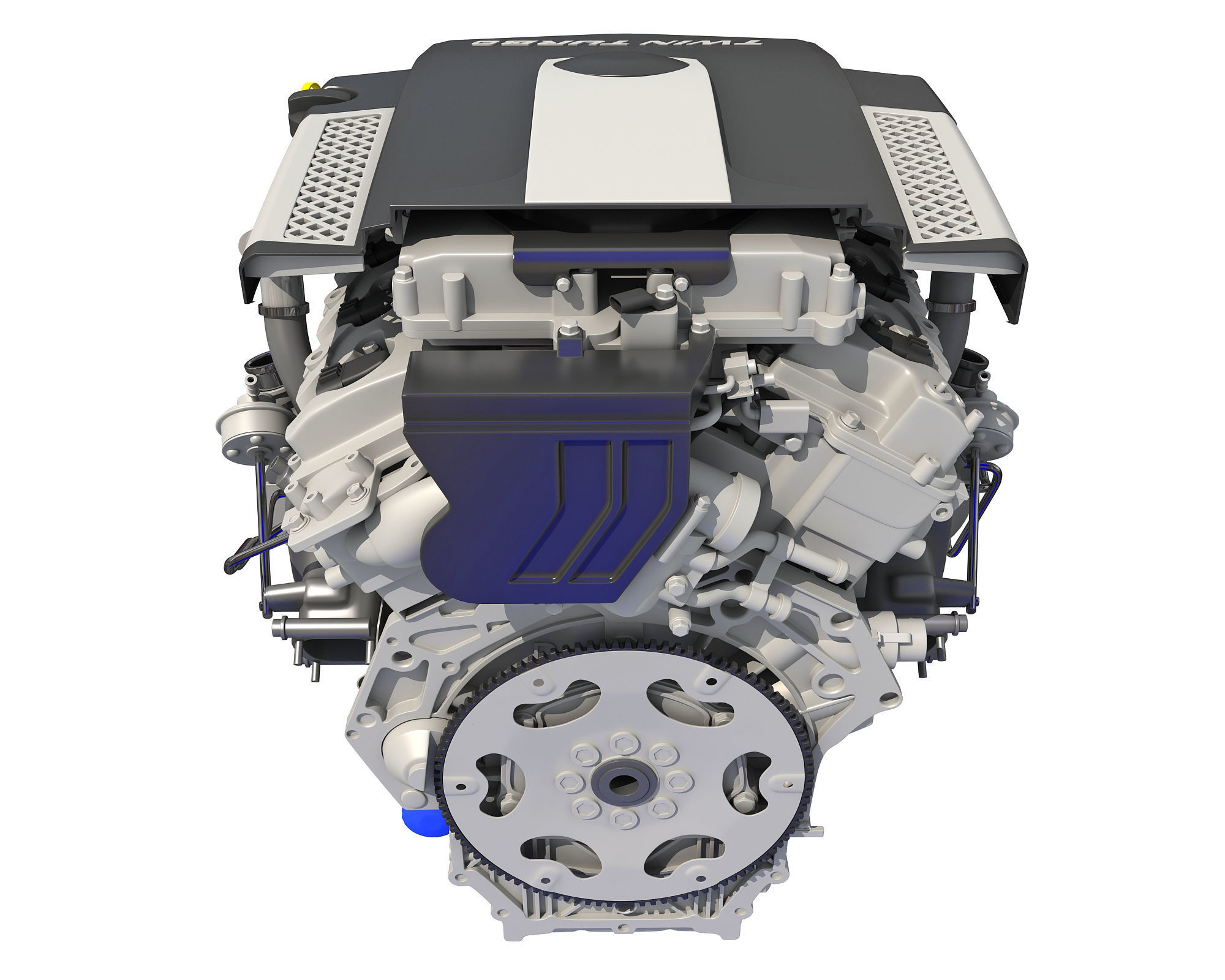 V6 Engine with Gasoline Ignition Animation 3D model_28