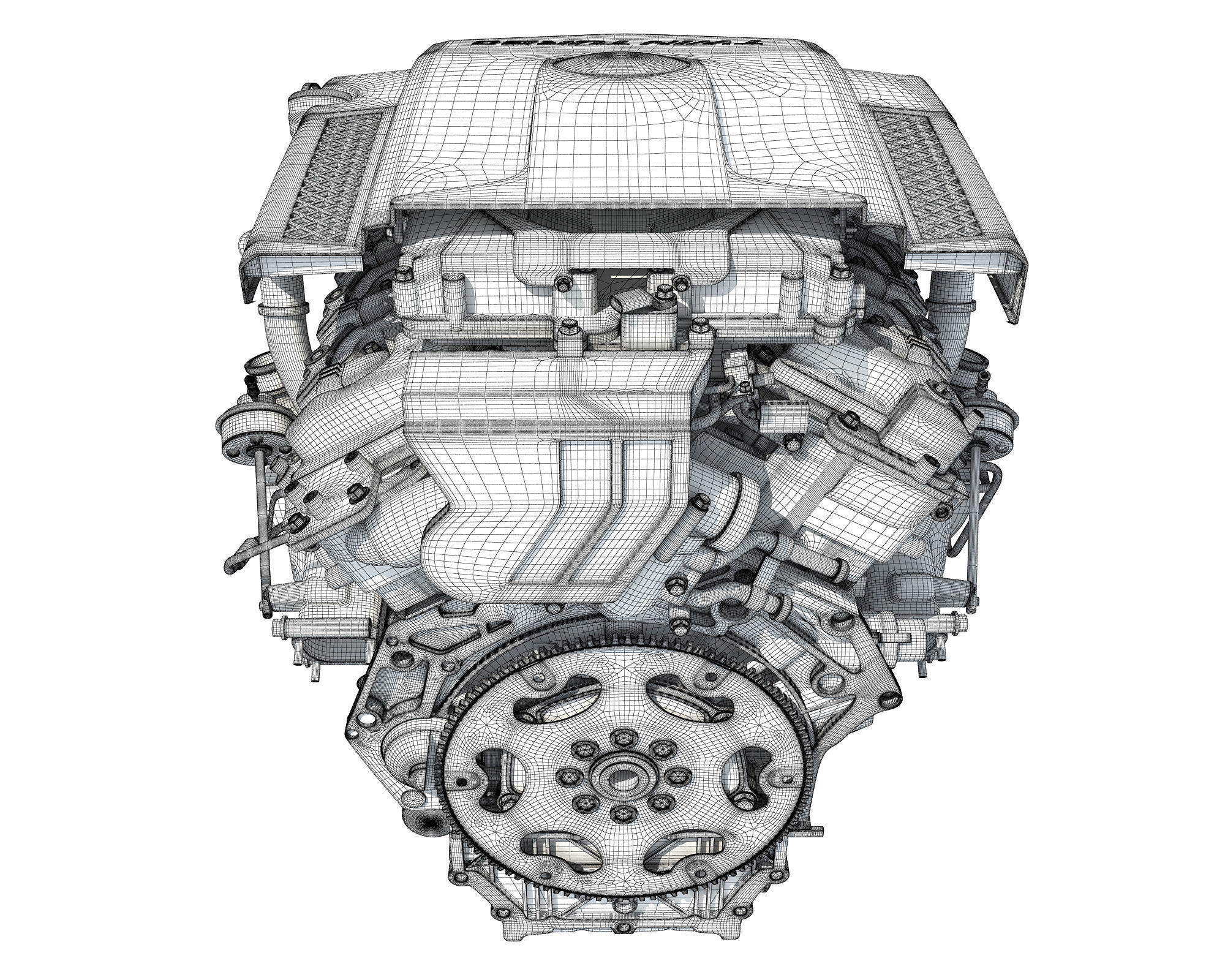 V6 Engine with Gasoline Ignition Animation 3D model_40