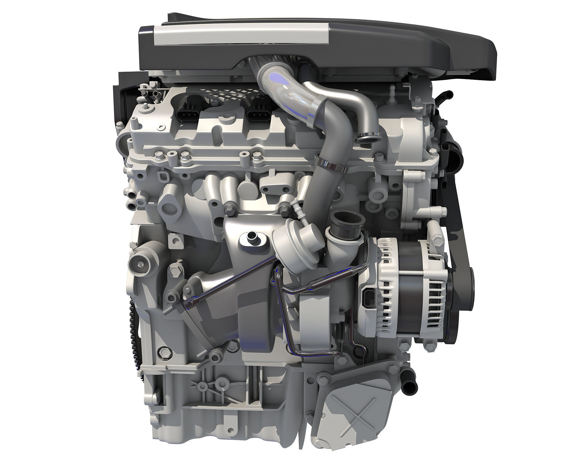 V6 Engine with Gasoline Ignition Animation 3D model_17