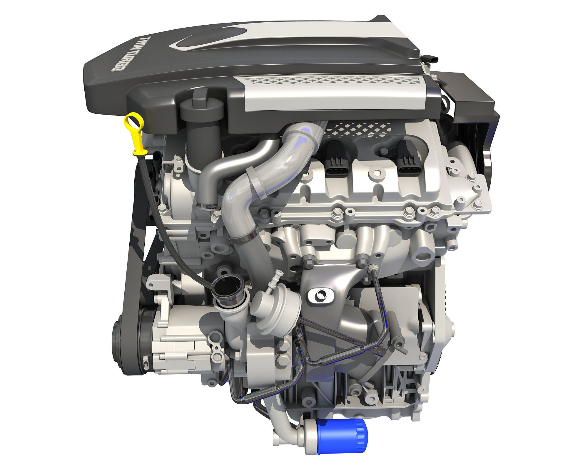 V6 Engine with Gasoline Ignition Animation 3D model_9