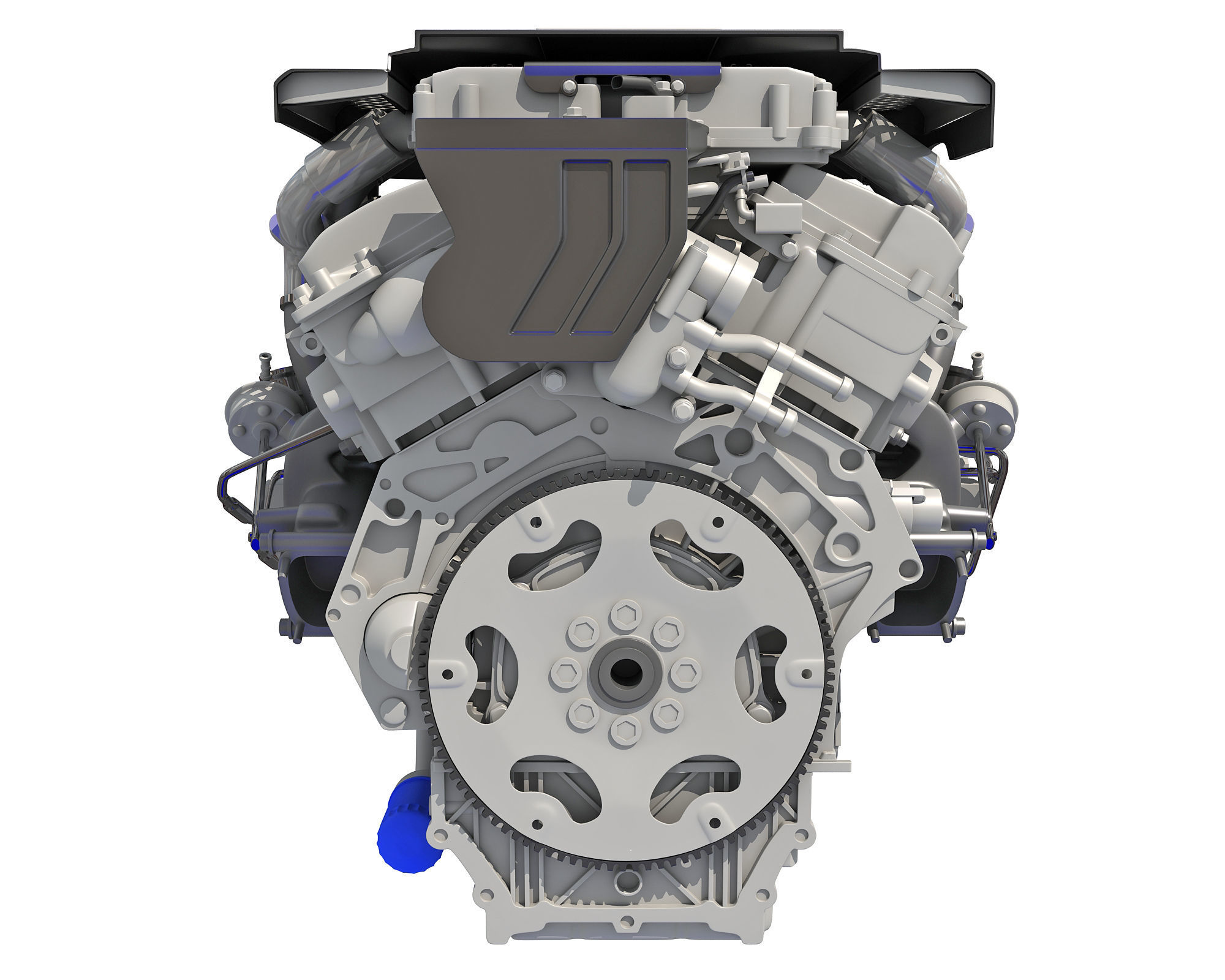 V6 Engine with Gasoline Ignition Animation 3D model_23