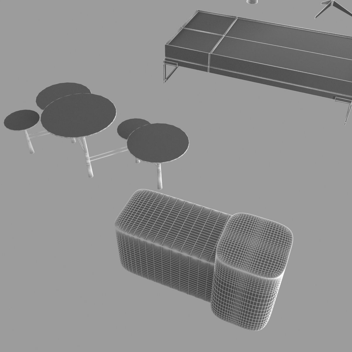 Lamps and tables furniture collection 3D model_6