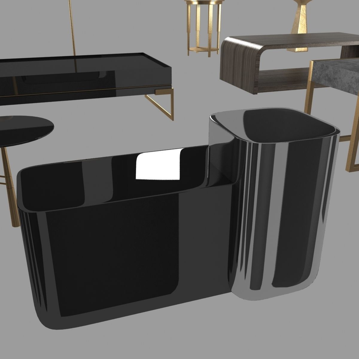 Lamps and tables furniture collection 3D model_12