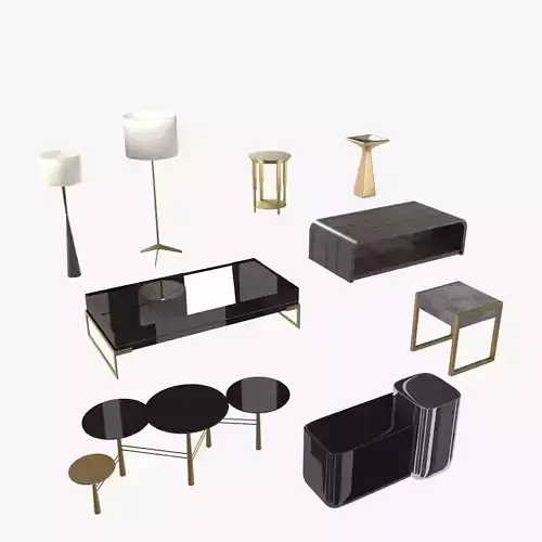 Lamps and tables furniture collection 3D model