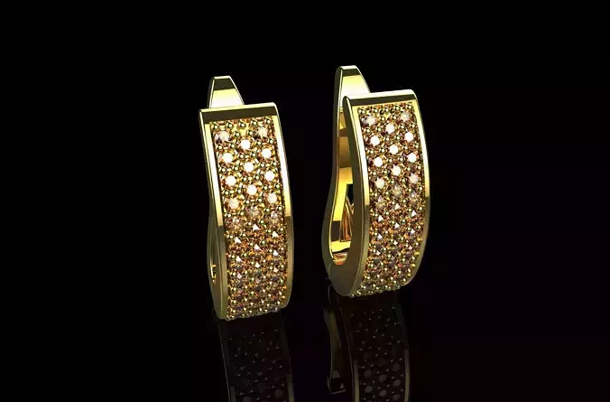 Earrings 5 pair of gold with diamonds