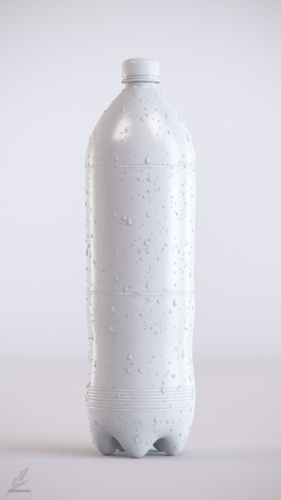 2L Plastic Bottle - Orange 3D model_1