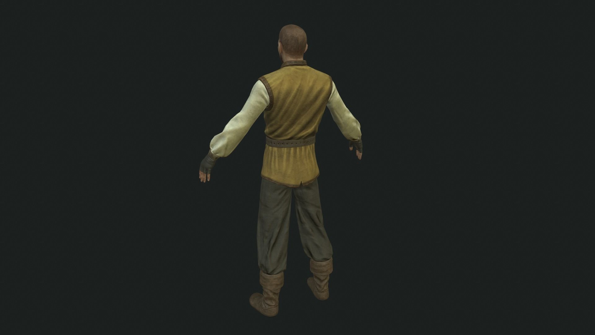 villager character Low-poly 3D model_5
