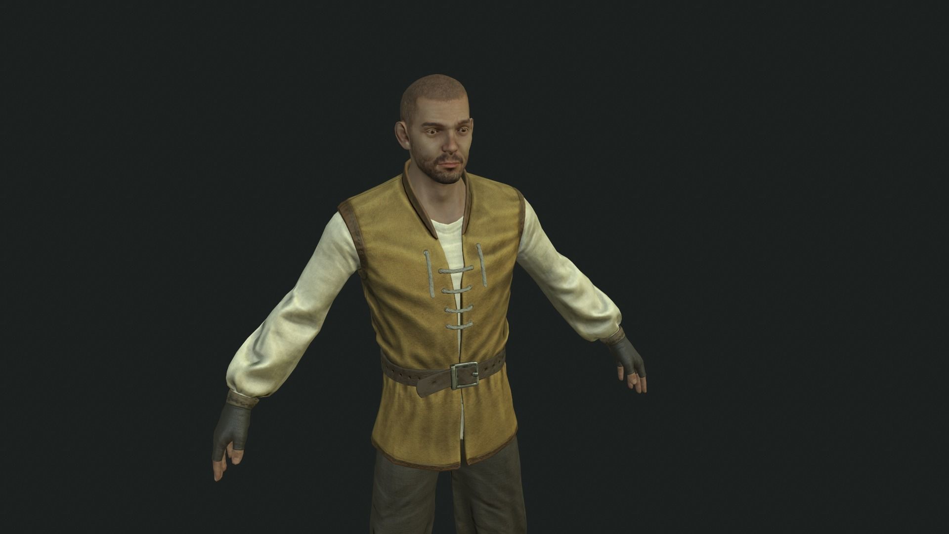 villager character Low-poly 3D model_2