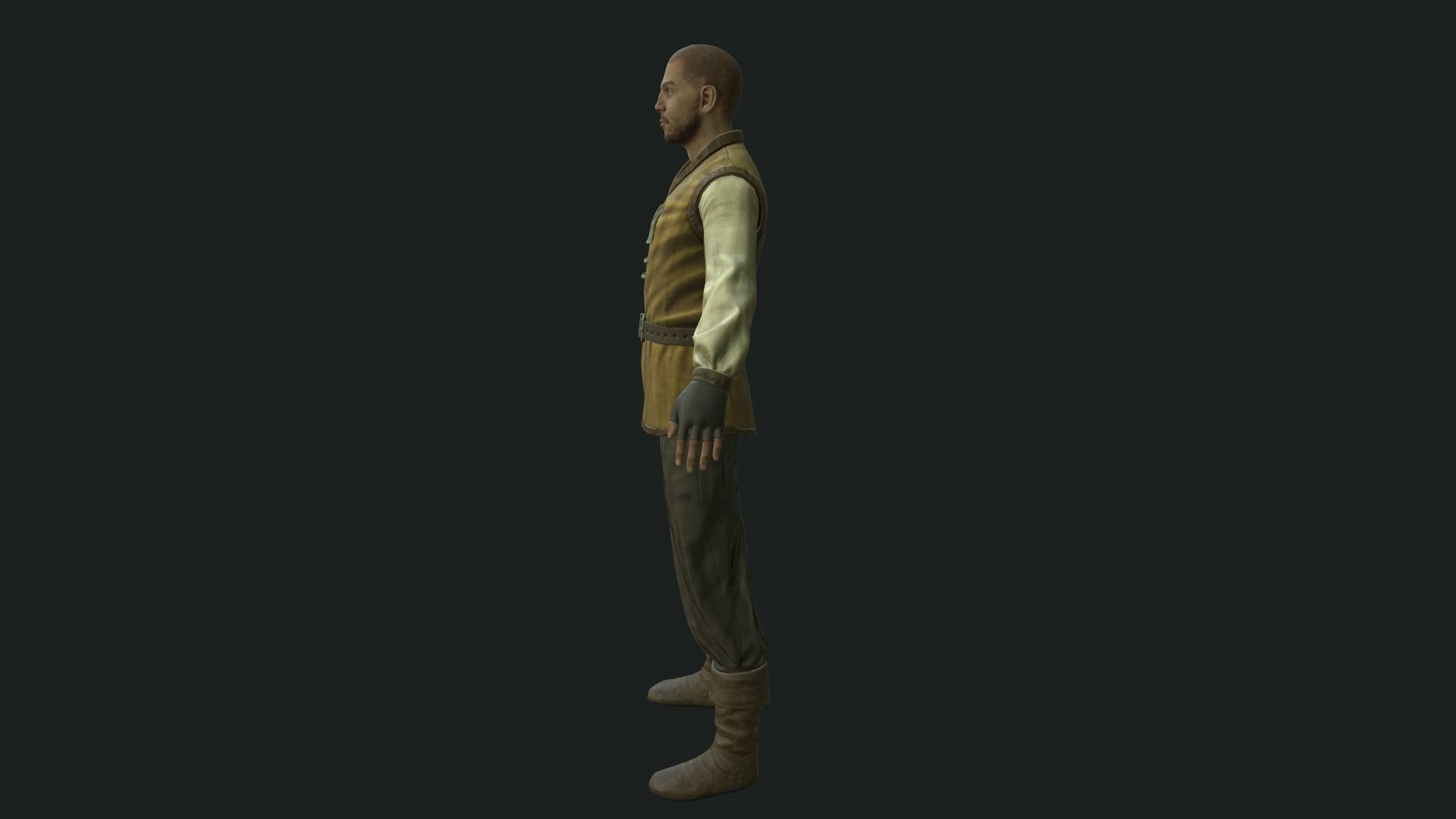 villager character Low-poly 3D model_9