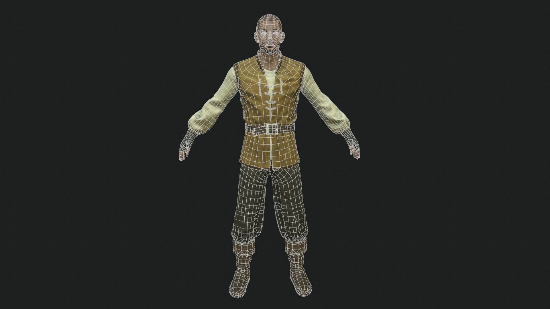villager character Low-poly 3D model_10