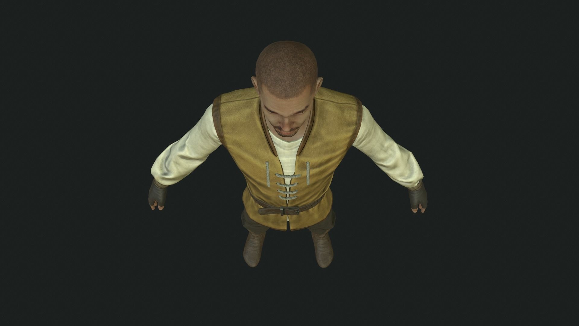 villager character Low-poly 3D model_7