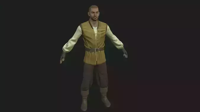 villager character Low-poly 3D model