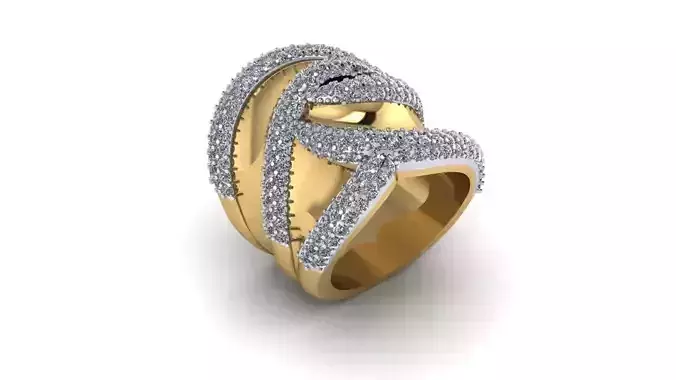 SeaWaves ring gold with diamonds