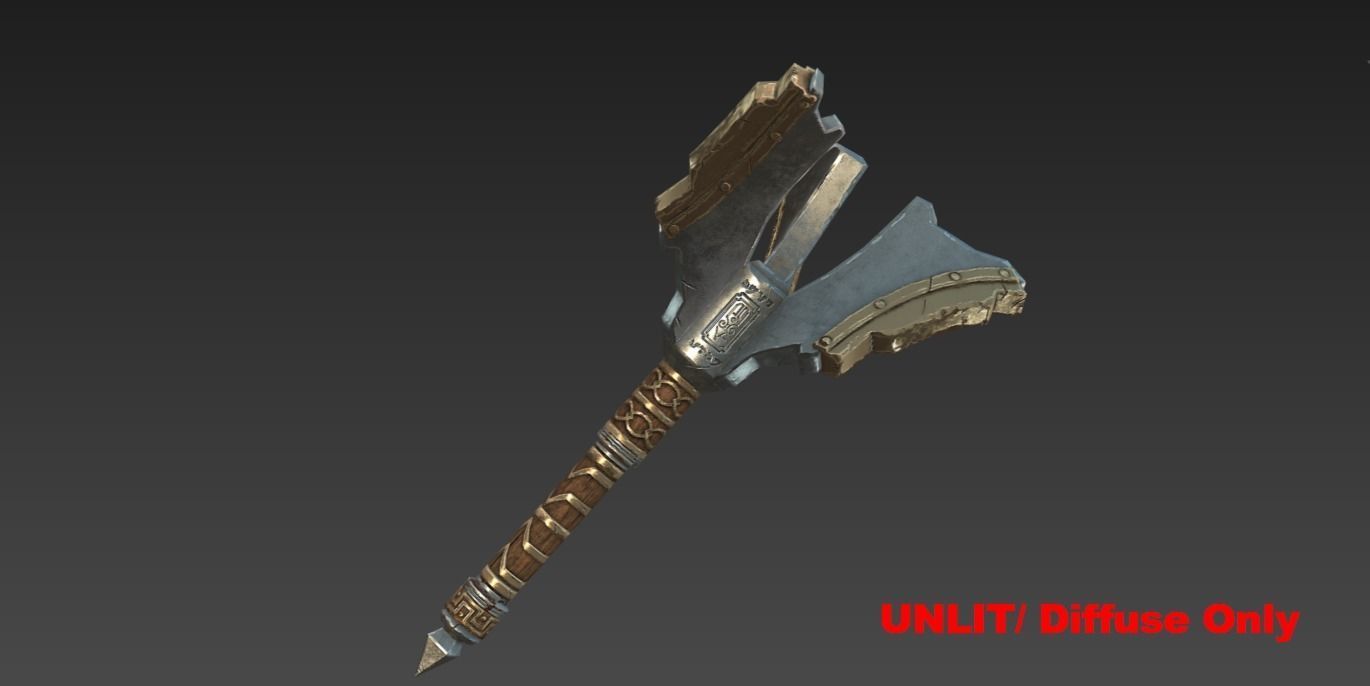 Fantasy Stylish Weapon- Mace of Shaw Low-poly 3D model Low-poly 3D model_2