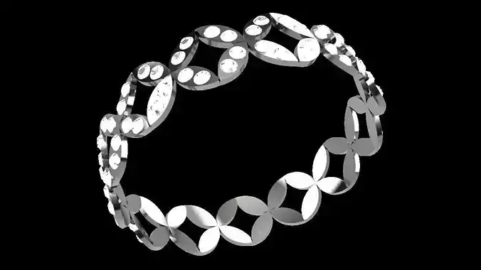 Bangle ring with diamonds