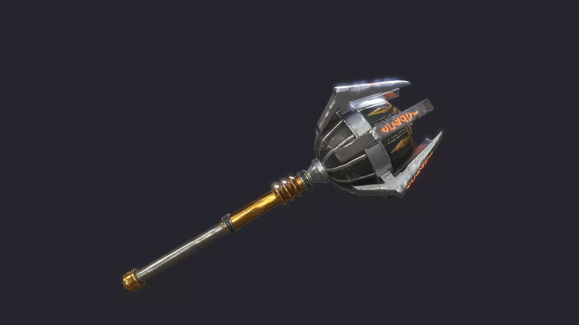 Fantasy Stylish Weapon- Mace of Ornament Low-poly 3D model_0