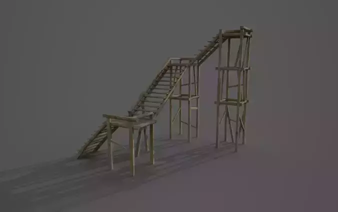 Stairs wooden ladder