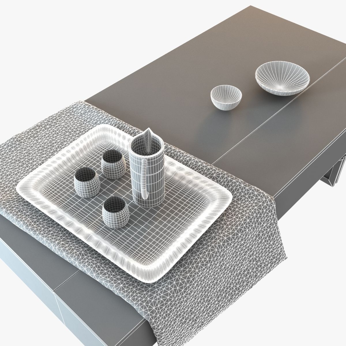Linley Table Decorative Set 3D model_7