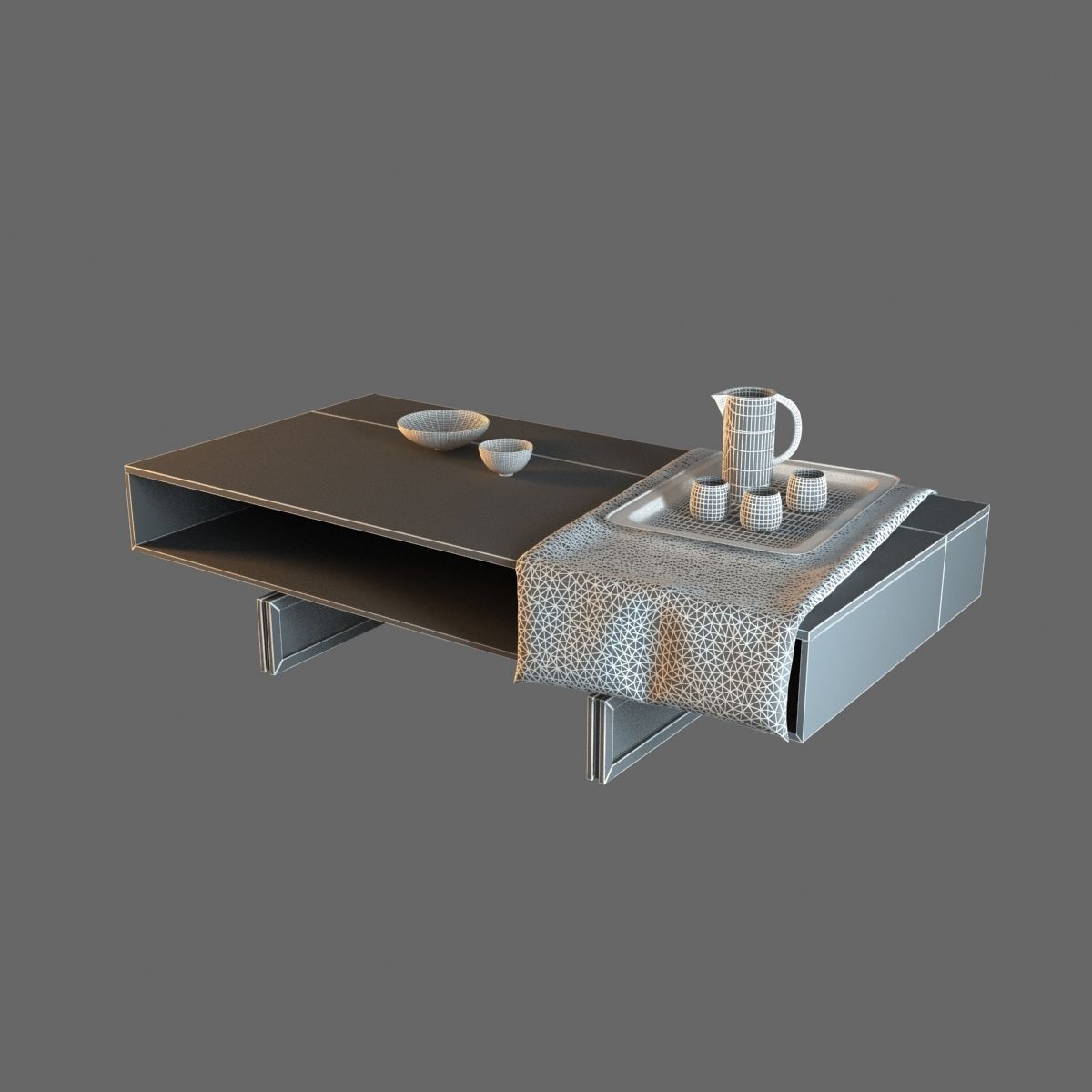 Linley Table Decorative Set 3D model_1