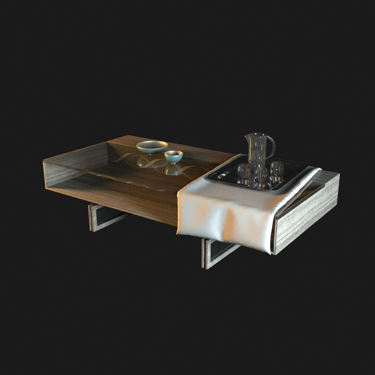 Linley Table Decorative Set 3D model_2