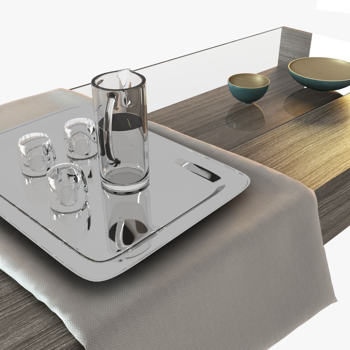 Linley Table Decorative Set 3D model_9