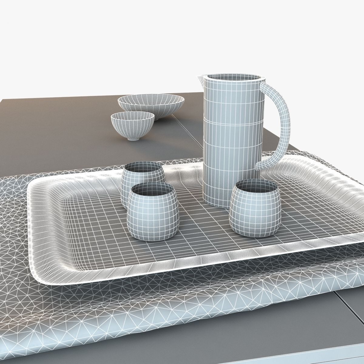 Linley Table Decorative Set 3D model_4