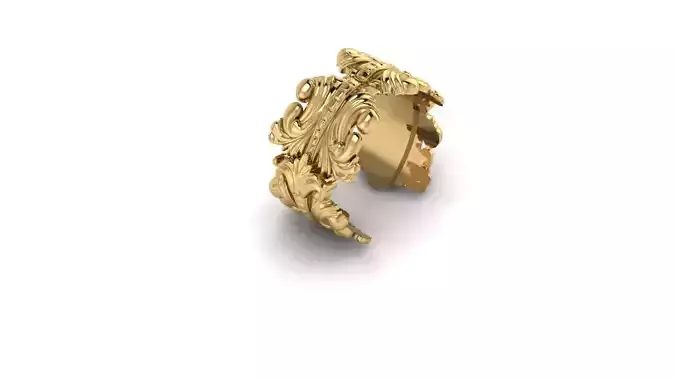 Antique ornate rose gold ring