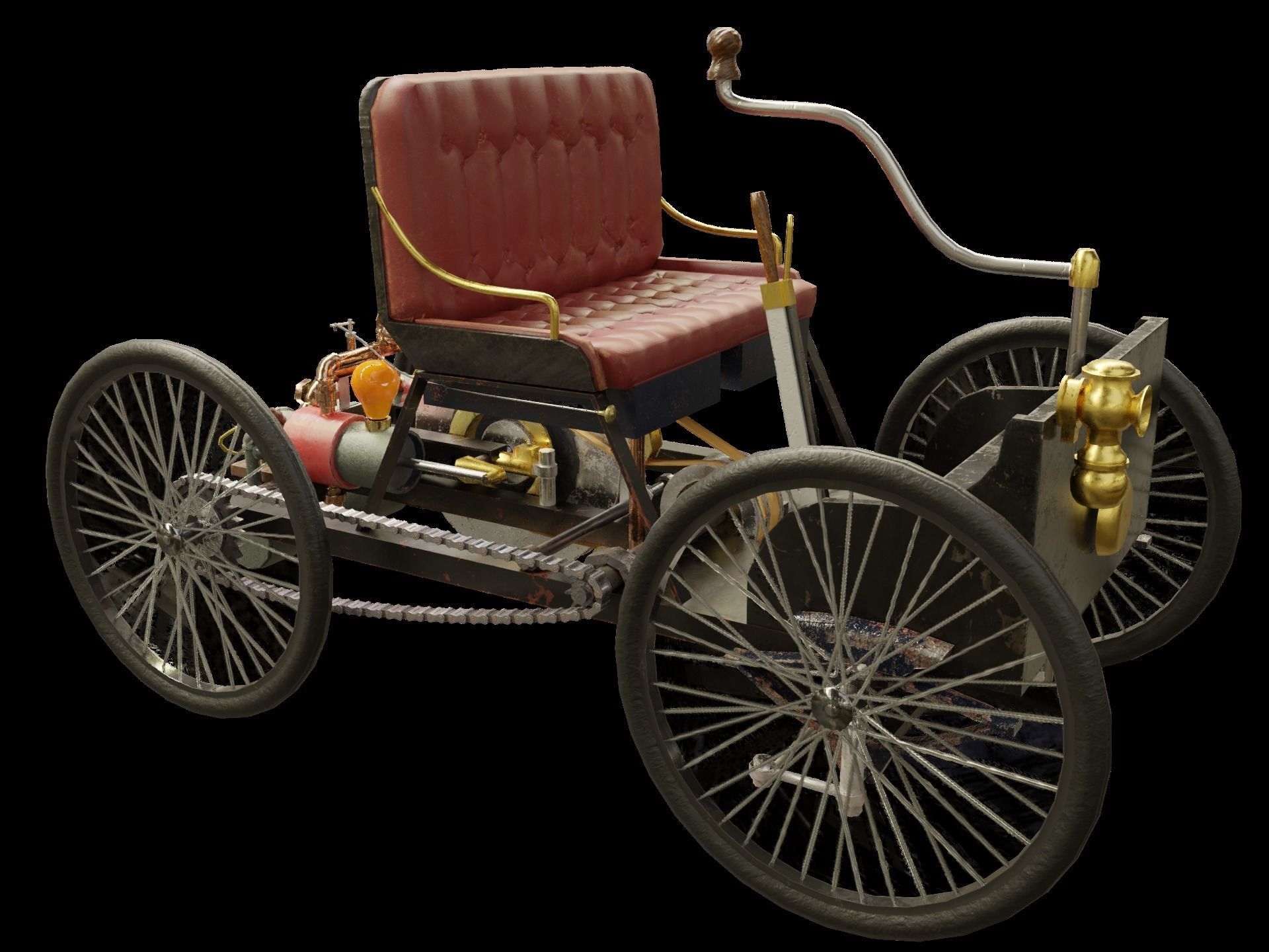 Car - Steampunk style 3D model_1