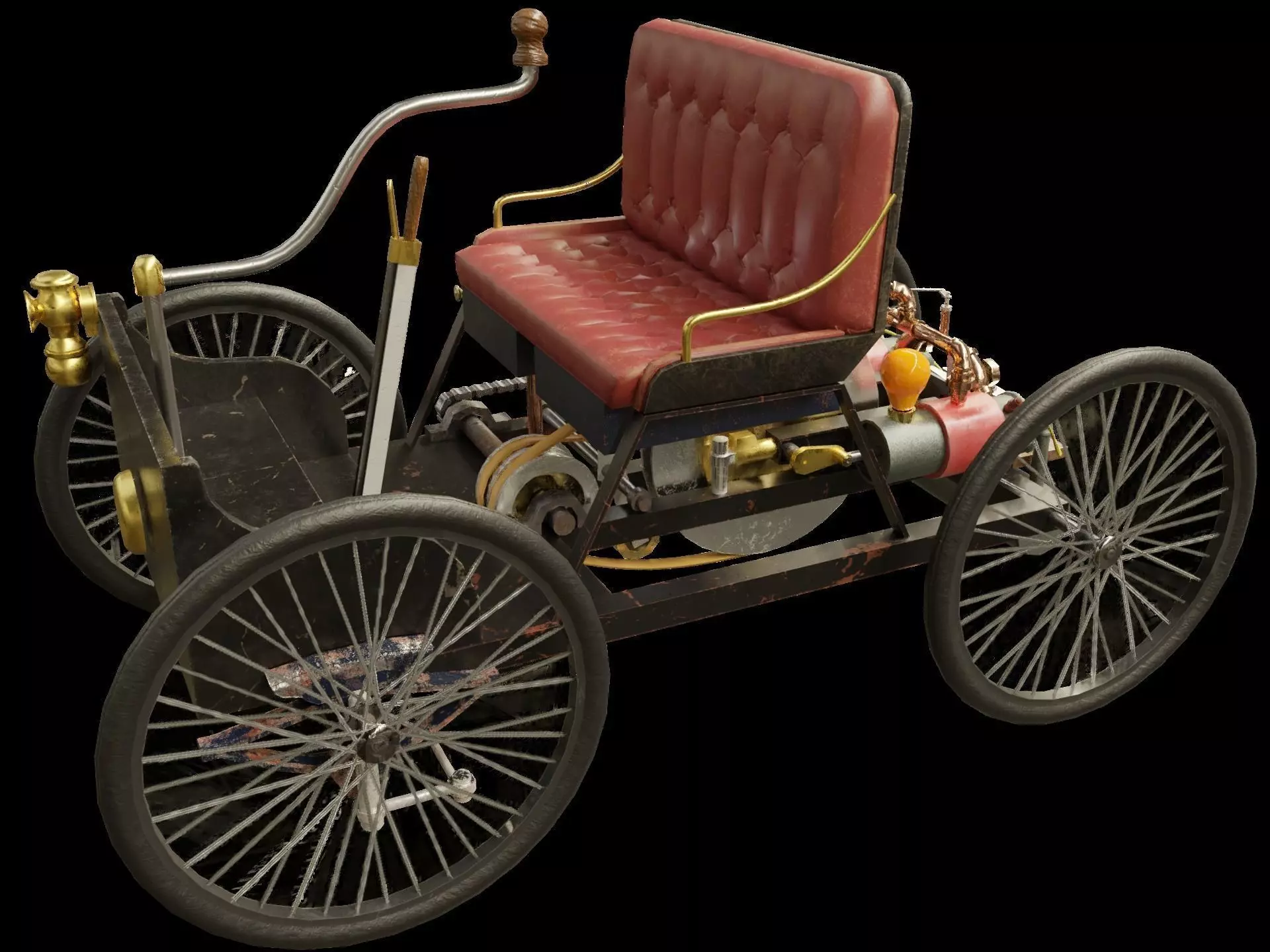 Car - Steampunk style 3D model_0