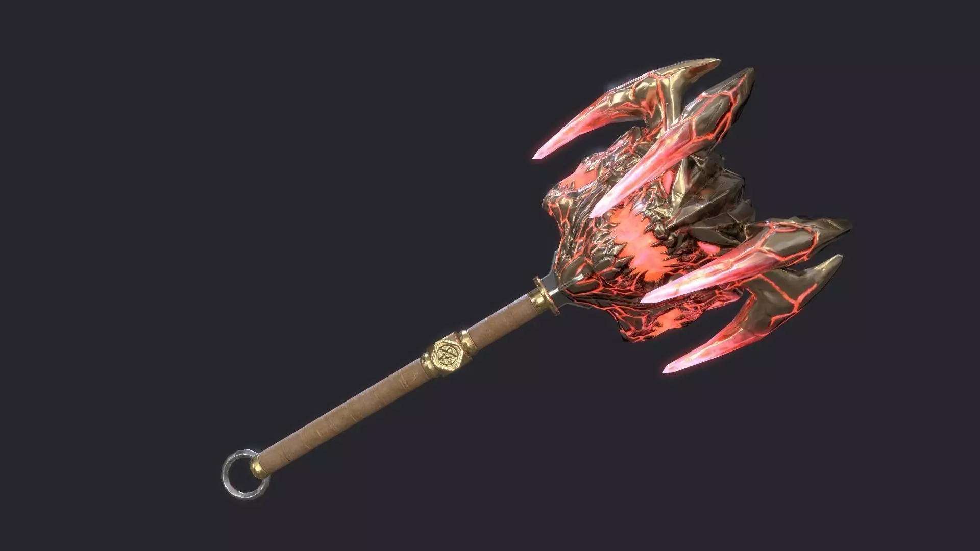 Fantasy Stylish Weapon- Mace of Demon Low-poly 3D model_0