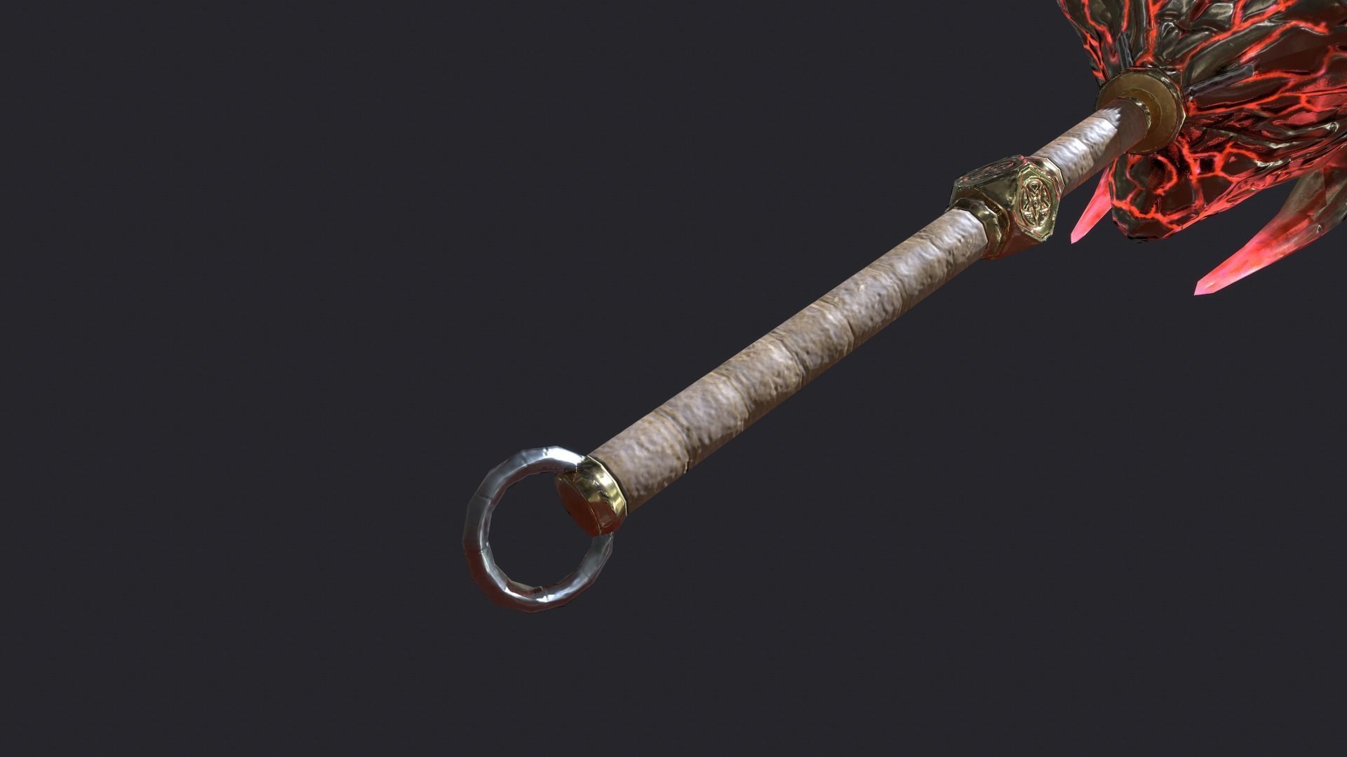 Fantasy Stylish Weapon- Mace of Demon Low-poly 3D model_4