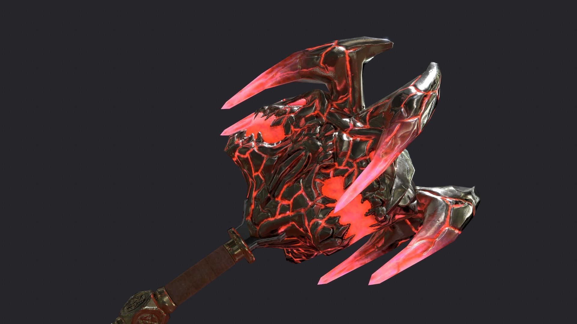 Fantasy Stylish Weapon- Mace of Demon Low-poly 3D model_3