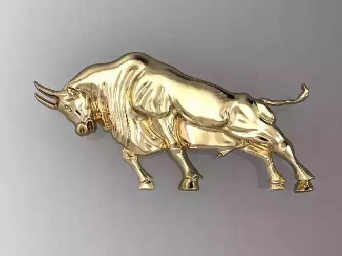 angry bull relief 3D print model
